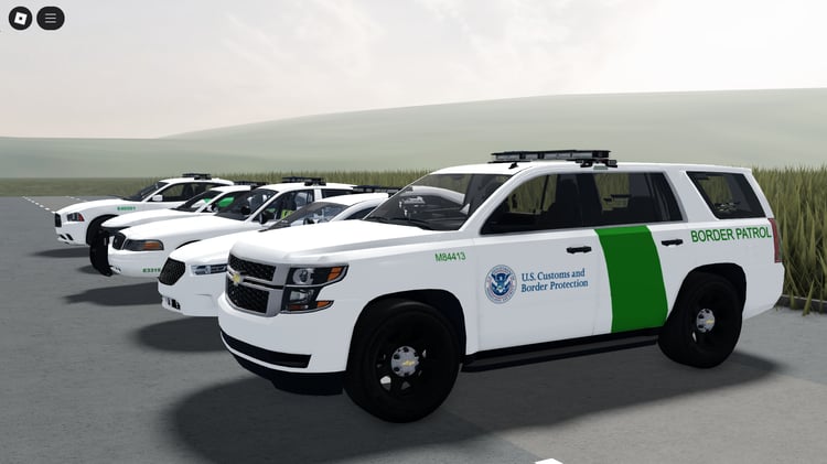 Front view of a driveable patrol vehicle