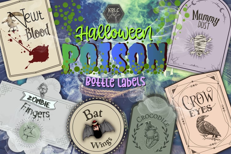 Halloween Poison Bottle Labels #1 - KRLC Studio Cover