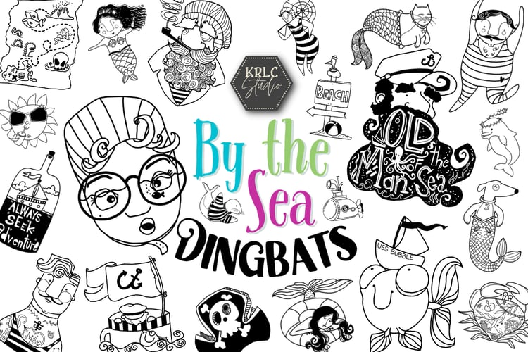 By the Sea Dingbat Font - KRLC Studio Cover