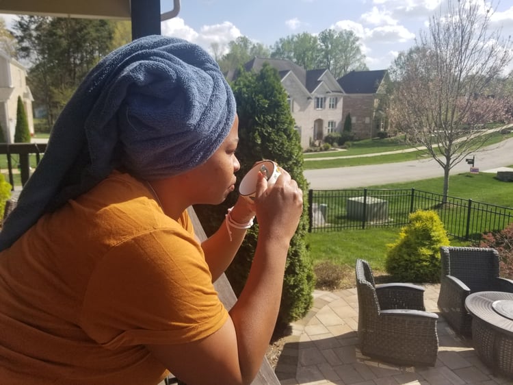 Pic of me enjoying tea