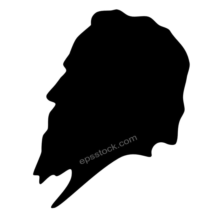 Rutherford B. Hayes Silhouette, High Quality Vector