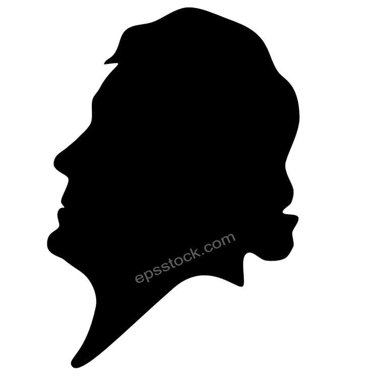 Franklin Pierce Silhouette, High Quality Vector