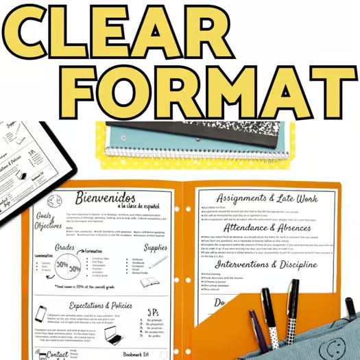 Back to School Spanish Syllabus High School & Middle School Syllabus Template