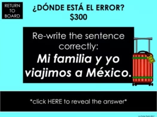 Spanish Regular Preterite Verbs Game Trivia Game Digital Spanish Review Game