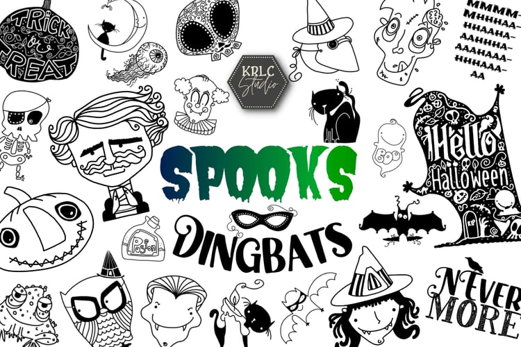 Spooks Dingbat Font - KRLC Studio Cover