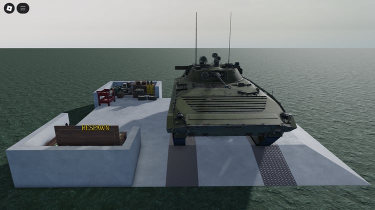 Exterior view of the ZIP 76 tank in Roblox