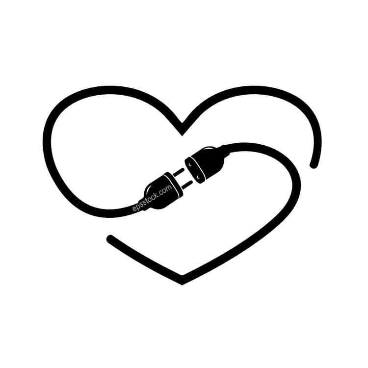 heart beat plug symbol