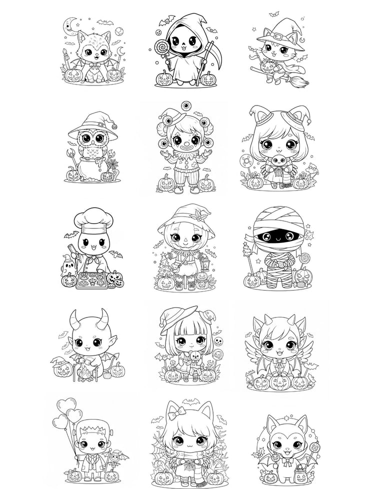cute halloween coloring pages interiors