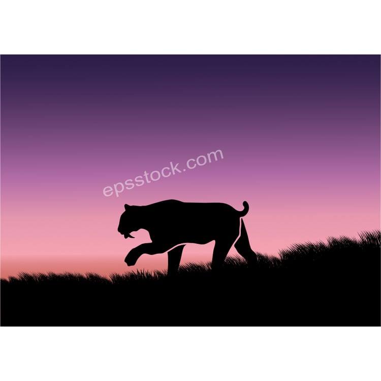 Saber toothed tiger hunting