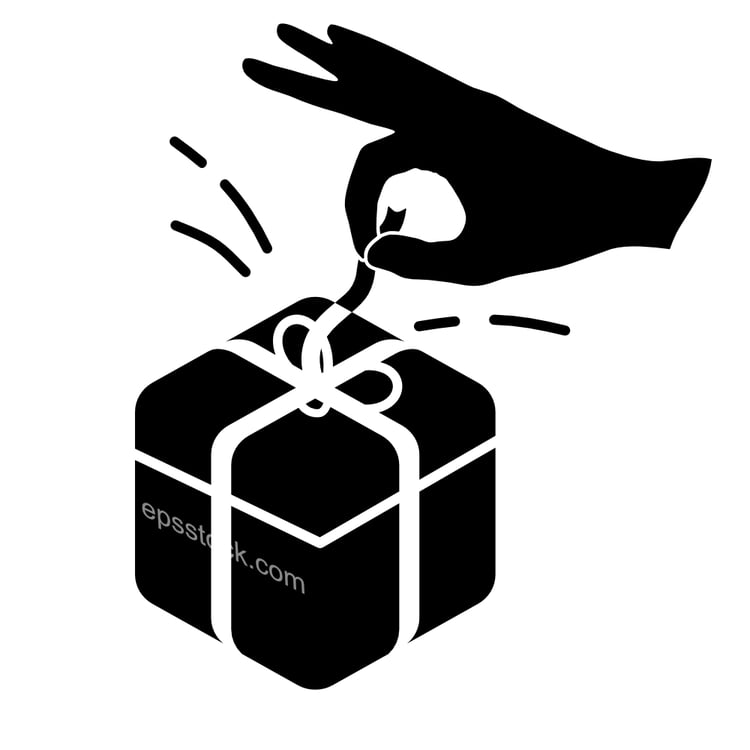 hand opening gift box