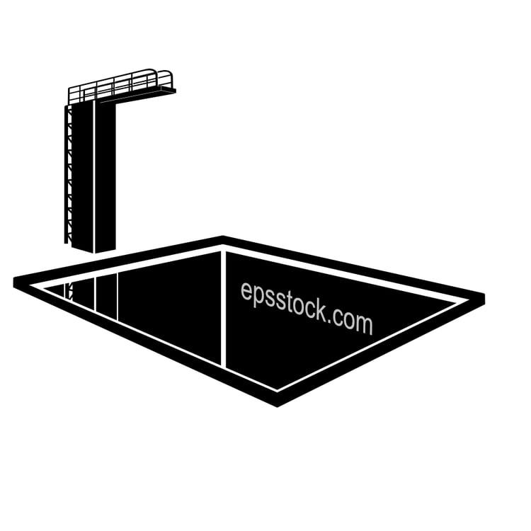 swimming pool with diving board