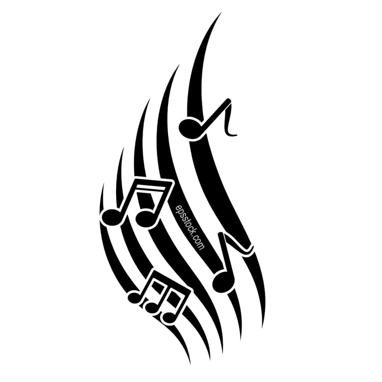 Music notes like smoke