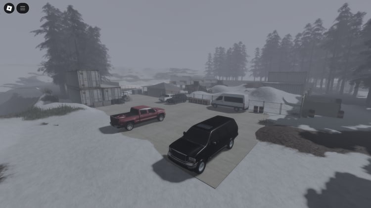 Snow-covered construction zone in Arctic Region