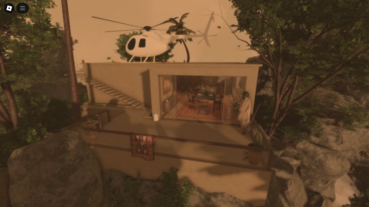 Exterior of the luxury residence with tropical surroundings