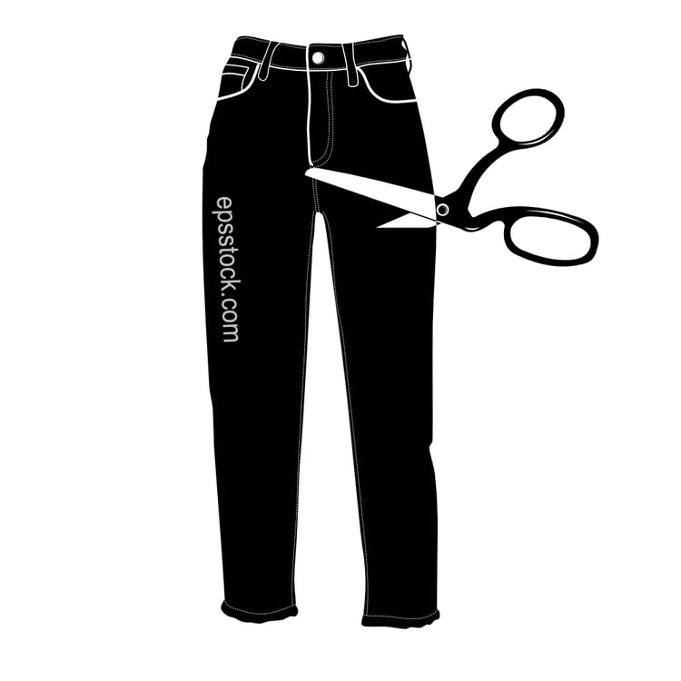 denim pants converted into shorts