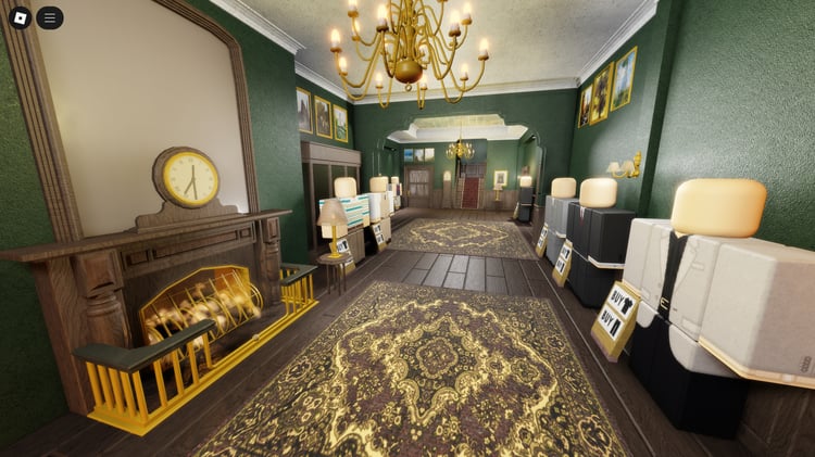 Wide interior view of the vintage-inspired shop