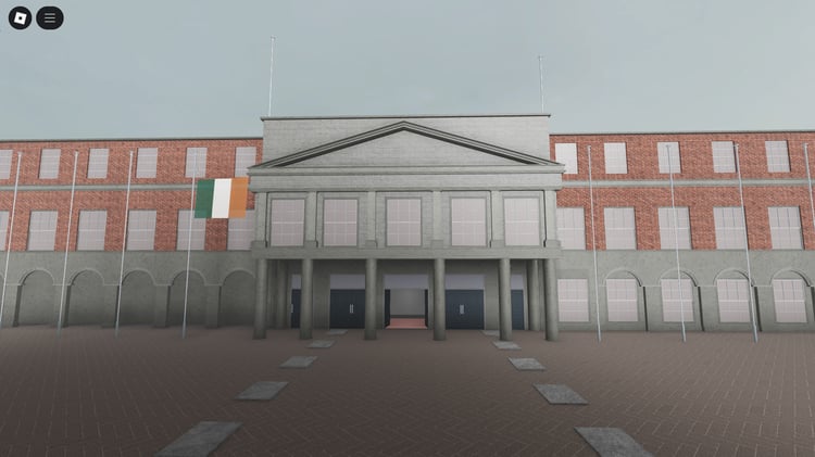 Roblox Dublin Castle exterior front view