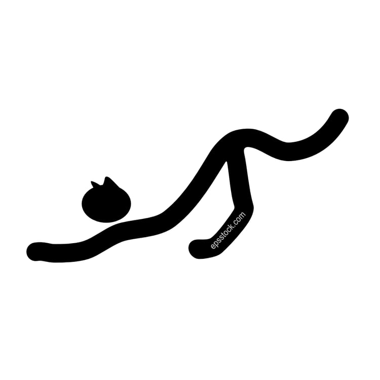 Cat stretching symbol
