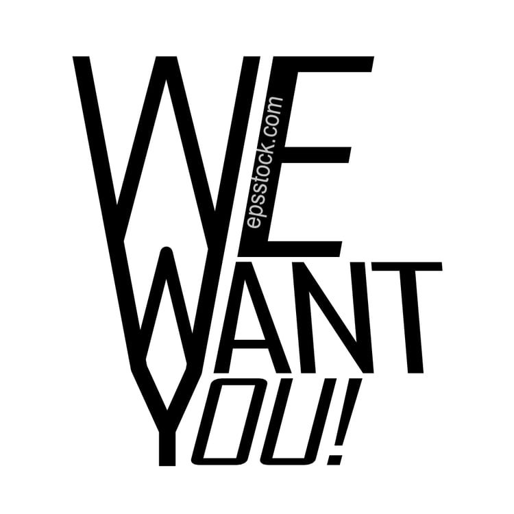 We Want You, lettering