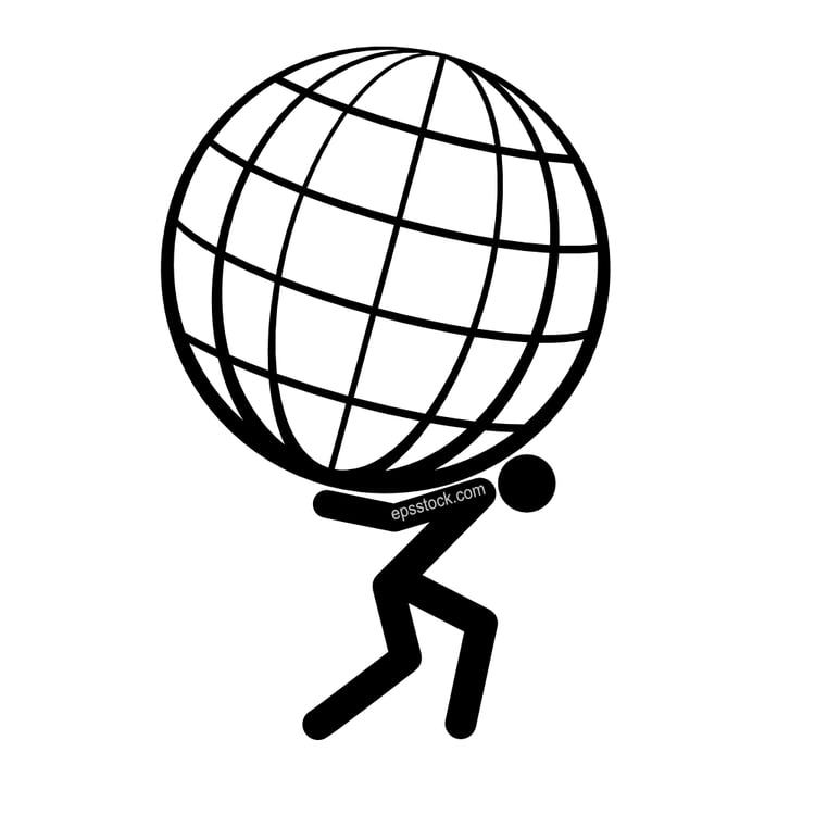 Man Holding Earth On His Back