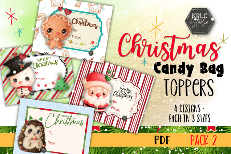 Christmas Candy Bag Toppers - PACK 2 - KRLC Studio Cover