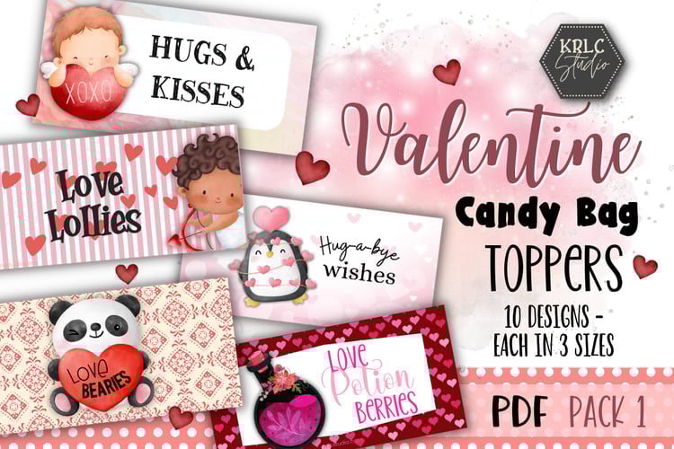 Valentine Candy Bag Toppers PACK 1 - KRLC Studio Cover
