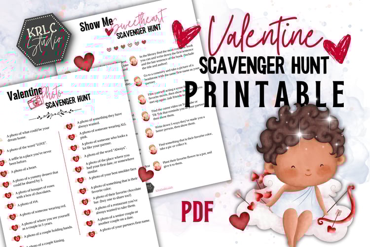 Valentine Scavenger Hunt PDF - KRLC Studio Cover