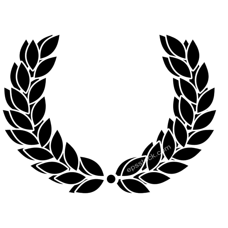 Round wreath of laurel leaves