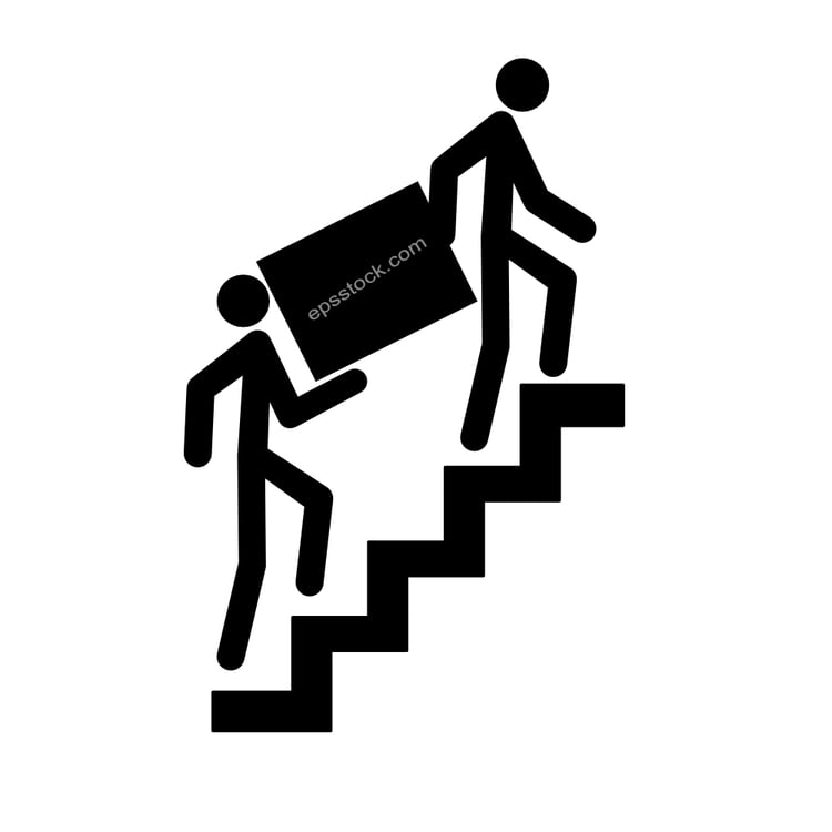 drag heavy weight up stairs
