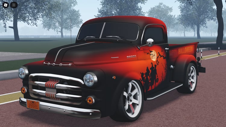 Roblox Dodge Pickup 1953 Halloween Edition exterior view