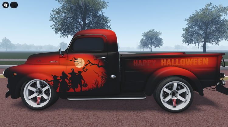 Dodge Pickup with Halloween backfire finish in Roblox