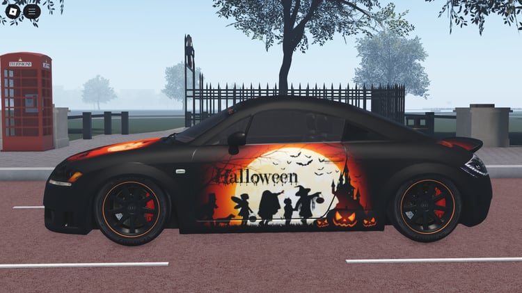 Spooky Halloween-themed Audi TT in Roblox