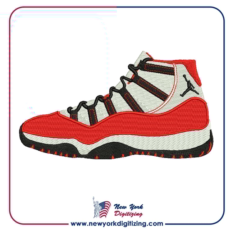 Nike Air Jordan Shoe Embroidery Design by New York Digitizing