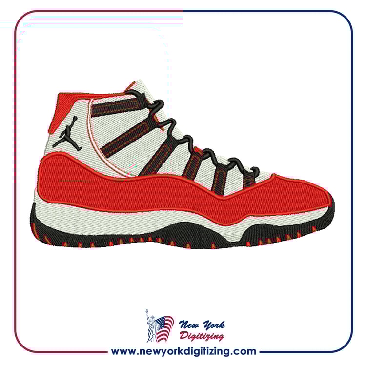 Nike Air Jordan Shoe Embroidery Design by New York Digitizing