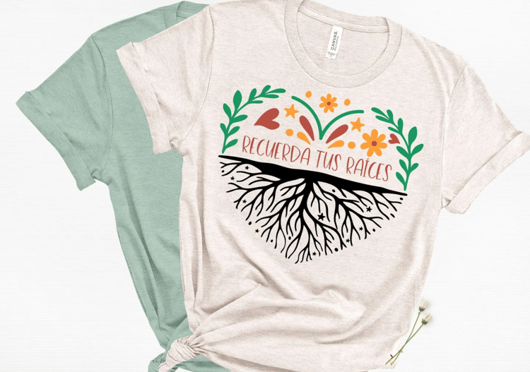 This beautifully crafted design features the phrase Recuerda tus raíces in the shape of a heart, symbolizing the deep connection to your heritage and the strength that comes from remembering where you come from. Perfect for: Family keepsakes, Cultural cel