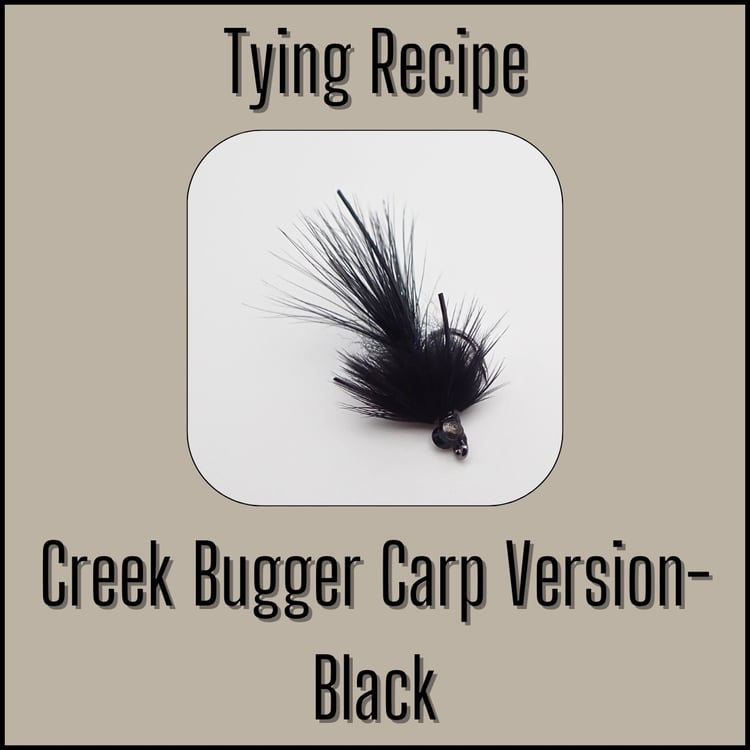 Tying recipe for the Black Creek Bugger Carp Version woolly bugger fly designed by Matt Campbell, The Fly Guy.