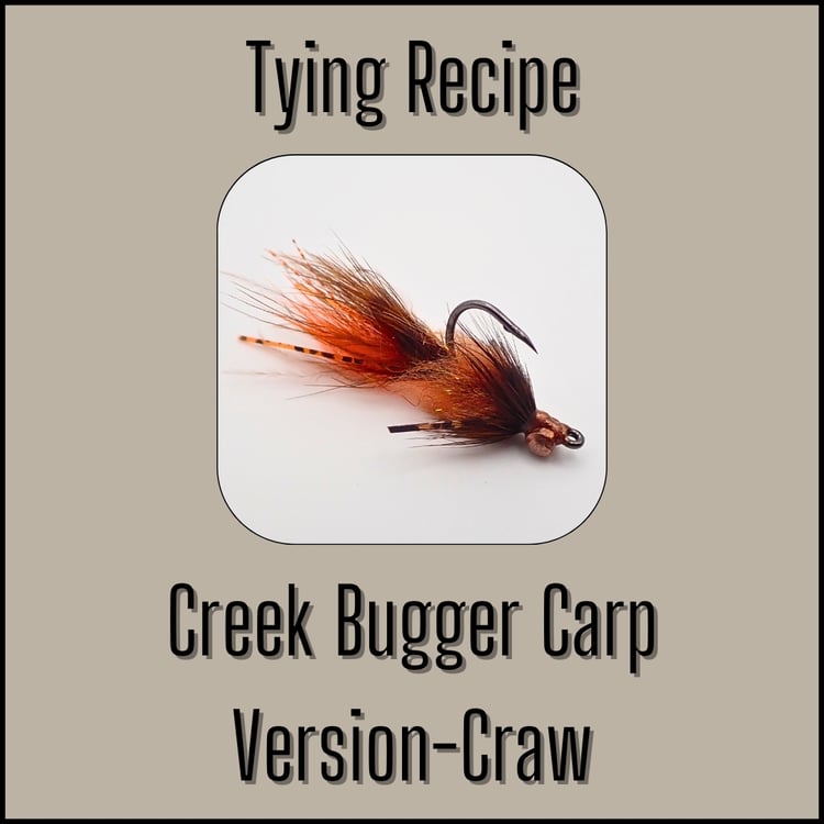 Tying recipe for the Craw Creek Bugger Carp Version woolly bugger fly designed by Matt Campbell, The Fly Guy.