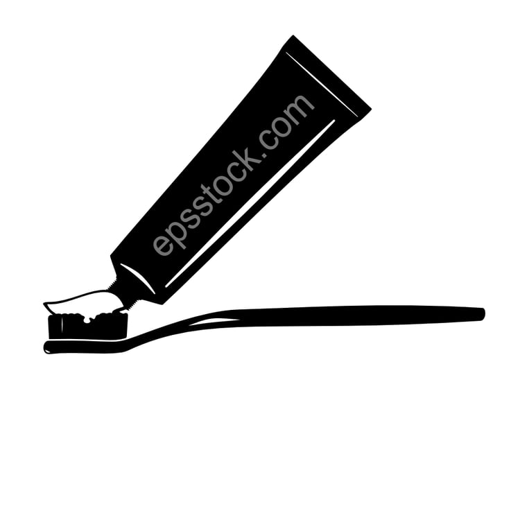 Tube of toothpaste and toothbrush