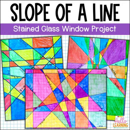 Slope Intercept Form Activity - Stained Glass Project - Finding Slope Practice