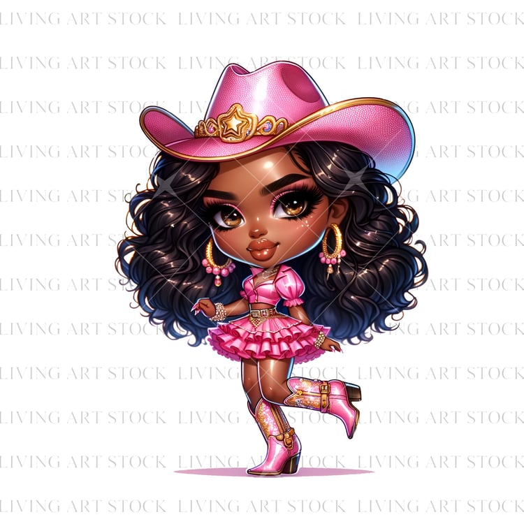 Pink cowgirl transparent PNG design