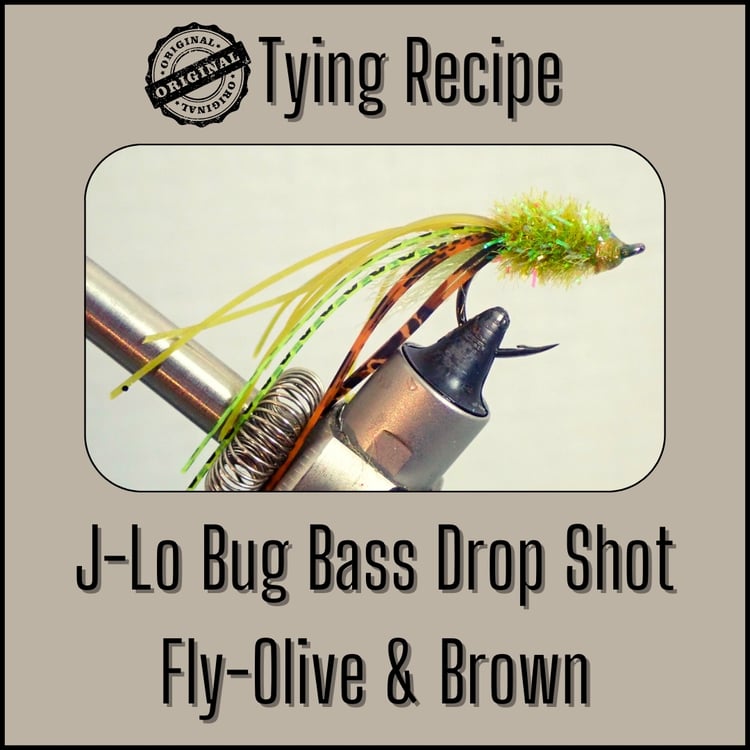 Tying recipe for the Original J-Lo Bug bass drop shot fly designed by Matt Campbell, The Fly Guy.