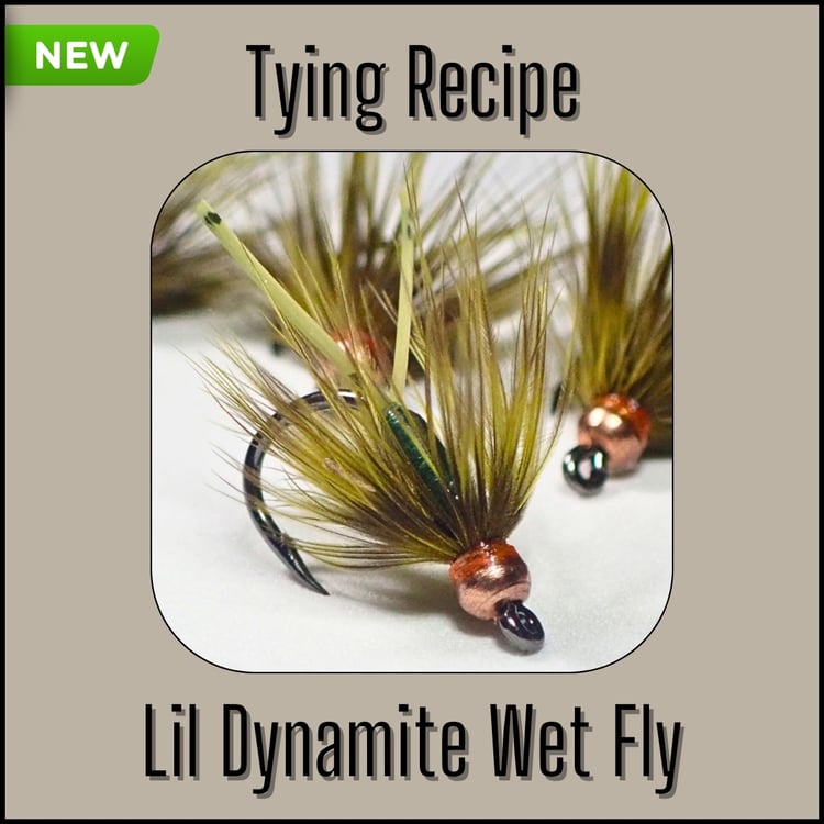 Tying recipe for the Olive Lil Dynamite wet fly, designed by Matt Campbell, The Fly Guy, for trout, panfish, and carp.