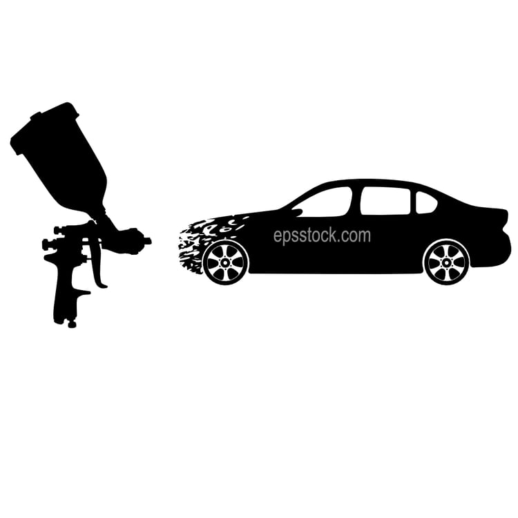 car and spray gun