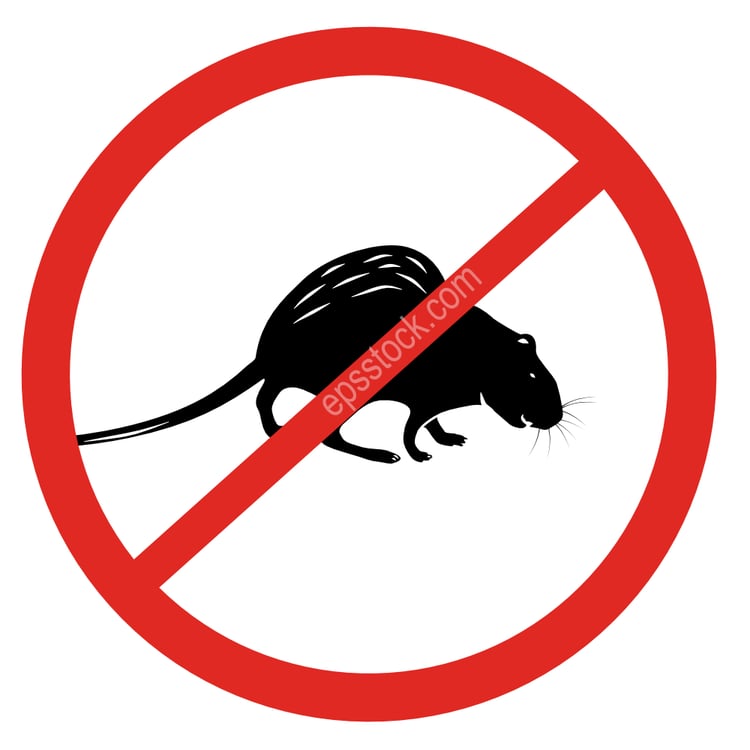 Rat emblem in pest control sign