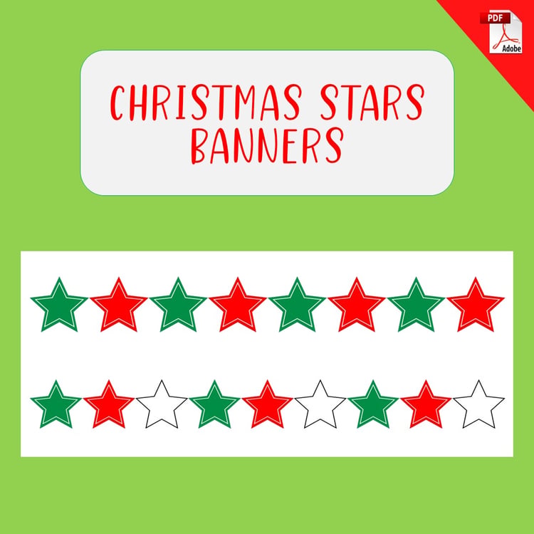 Christmas Stars Banners (Printable Download)