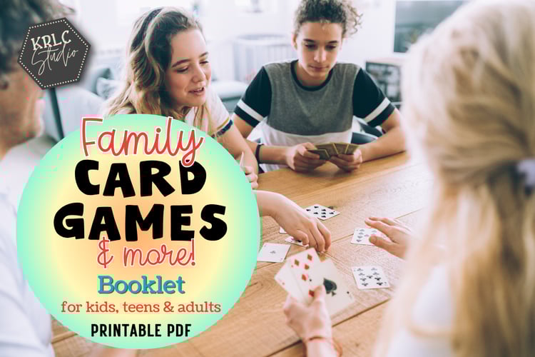 Family Card Games & More 2025 Booklet PDF - KRLC Studio Cover