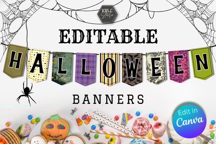 Editable Halloween Banners PDF - KRLC Studio Cover
