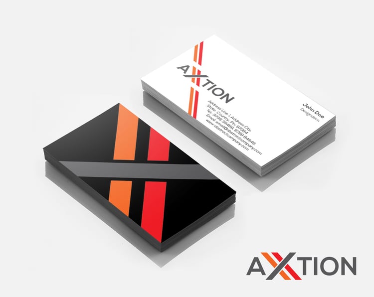 Ready to Download Logo AXTION Vector Business Card Template - X Letter Logo Design & Business Card Template for Startups