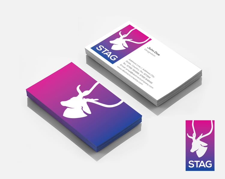Stag Deer Animal Logo Design & Business Card Template for Startups
