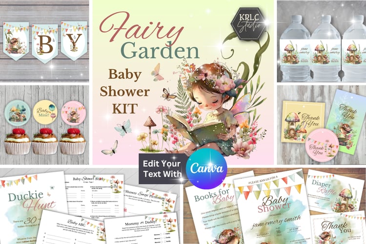 Fairy Garden Baby Shower Kit PDF - KRLC Studio Cover